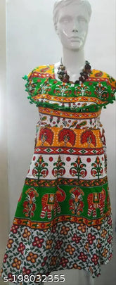 Cotton printed net Cute Stylus Girls Kurtis & Kurtas for girls, short sleeves, size 13-14 Years (Top Bust Size: 32in), India origin